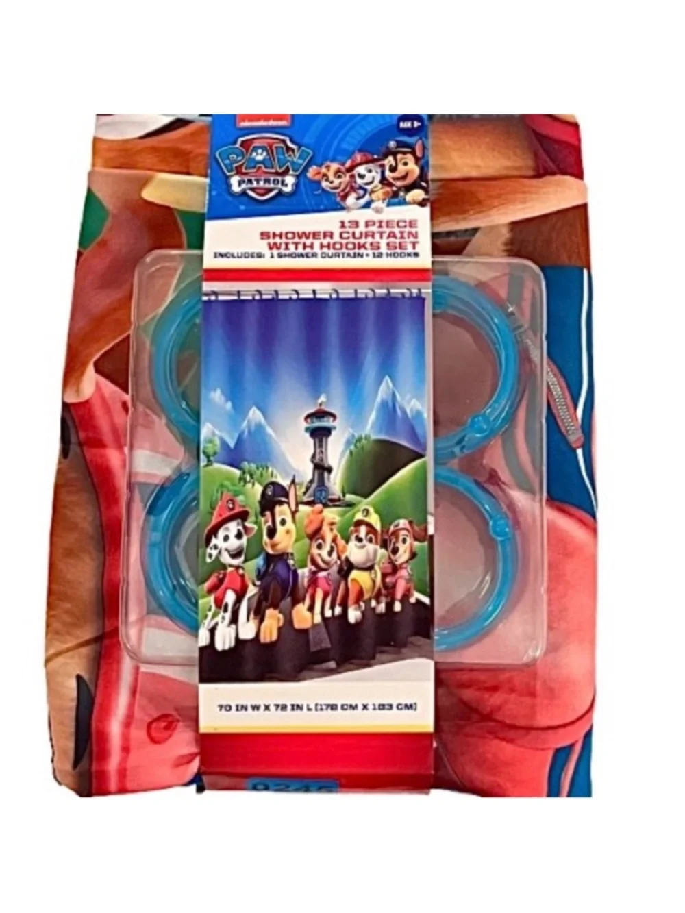 🆕 - PAW PATROL-13pc Shower Curtain & Ring Set. New in packaging